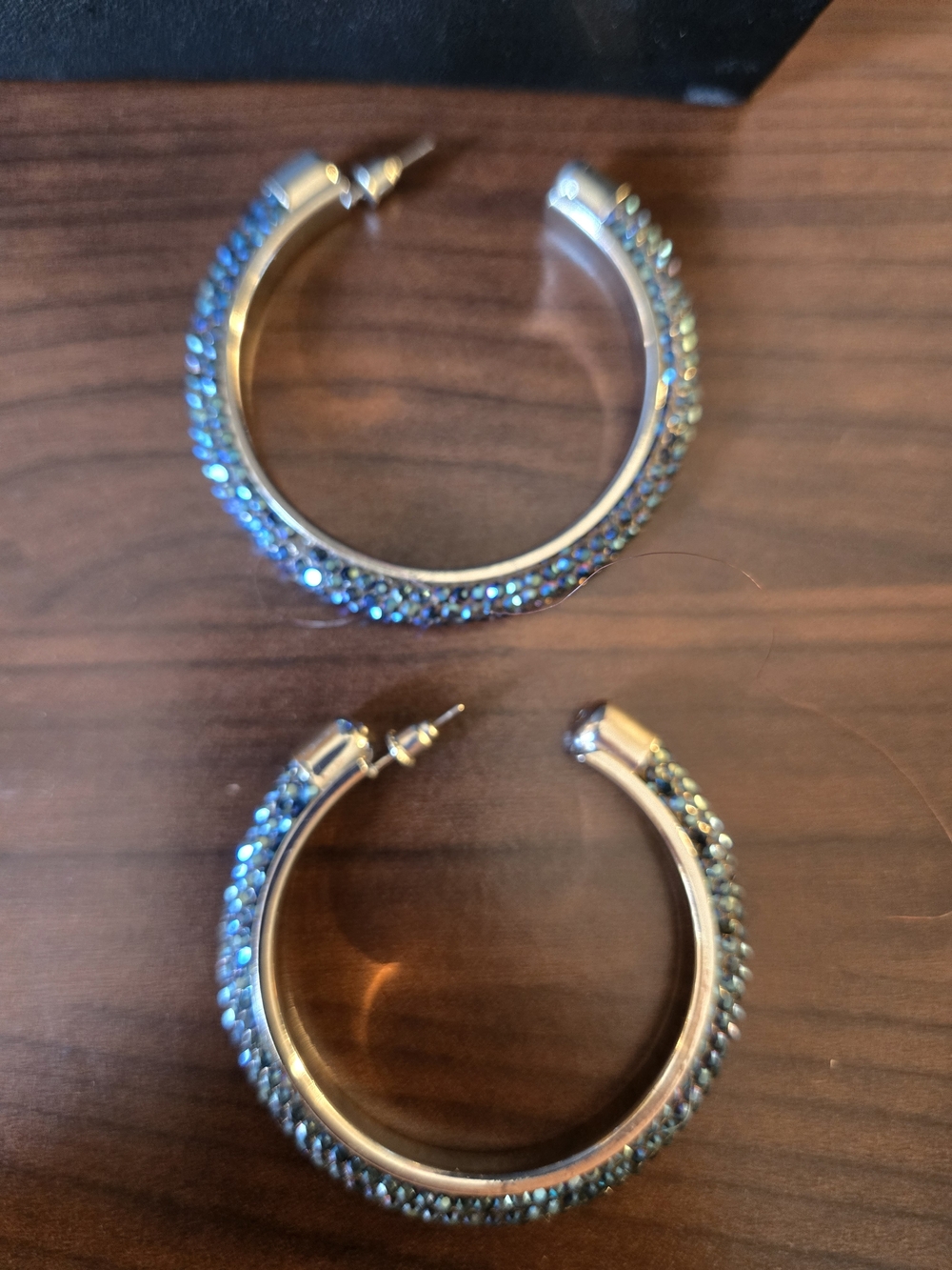 Blue Crystal Hoop Earrings - Branded Women’s Jewelry